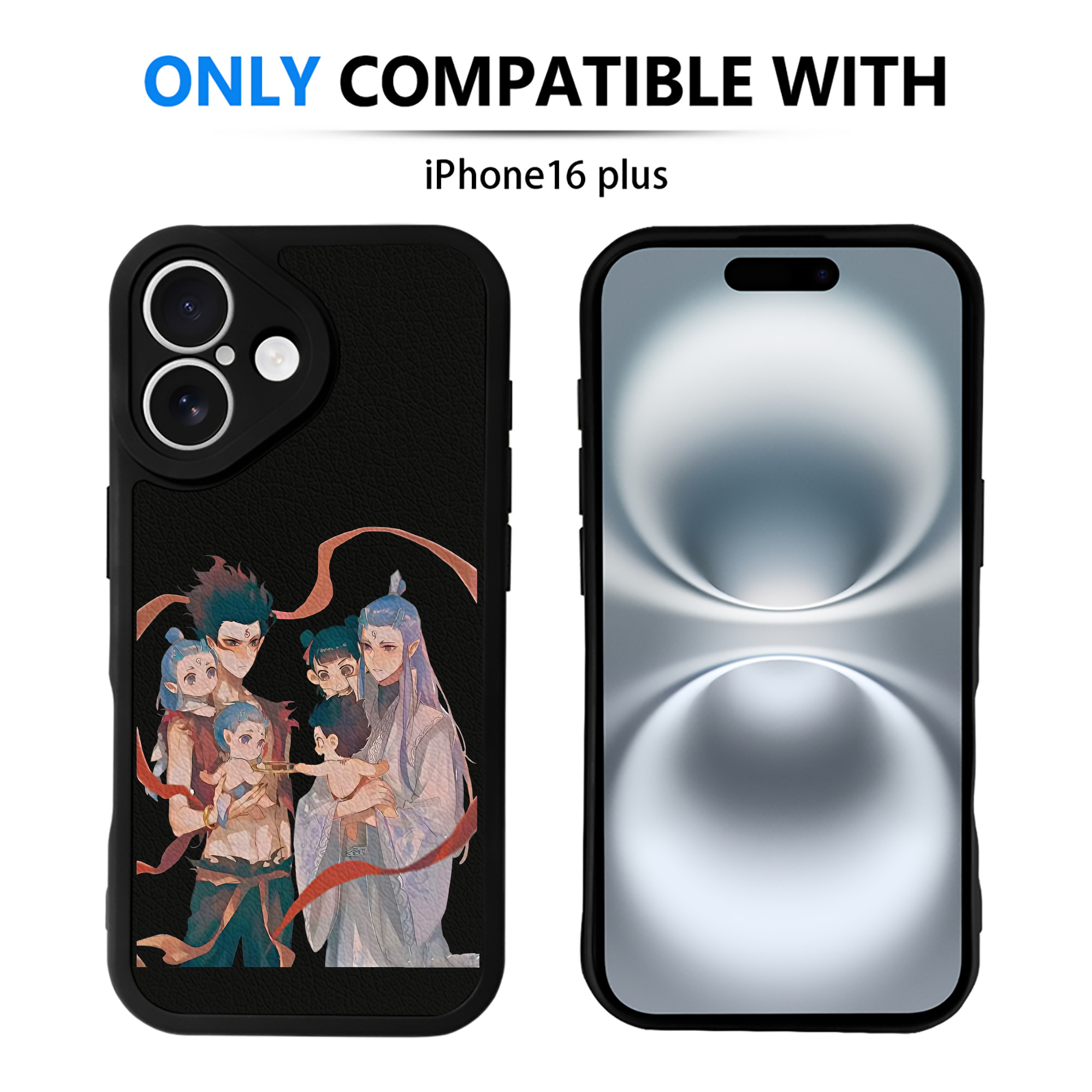 （画像用） Ne Zha 2 ナタ 魔童の大暴れ 【iPhone 16シリーズ対応】シリコンスマホケース（レザー調） 材質：シリコン